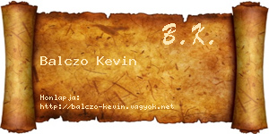 Balczo Kevin névjegykártya